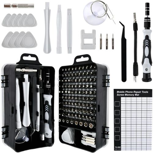 XIXA-Kit Mini Tournevis De Précision 122 En 1,Magnétique,Set Outils Informatique De Réparation Pour Pc,Laptop,Phone,Lunettes,Mac,Smartphone,Bricolage,Consoles De Jeux