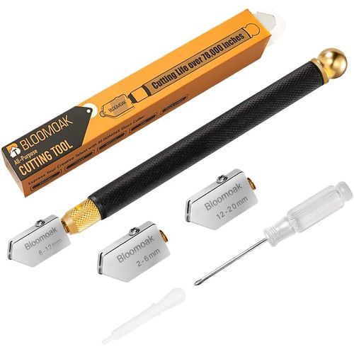 XIXA-Kit De Coupe De Verre Professionnel,Tête De Coupe En Alliage De Tungstène Carbure Cémenté,Gamme De Coupe 2-20Mm,Y Compris Tournevis,Pour Verre/Miroir/Tuiles/Mosaïques