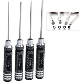 4 tournevis hexagonaux, kit d'outils RC pour voiture, bateau, drone, hélicoptère multi-axes drone de bateau de voiture RC(1.5mm 2.0mm 2.5mm 3.0mm)