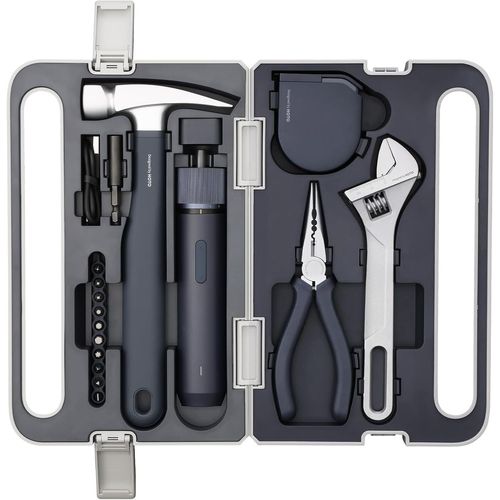 XIXA-Boîte À Outils Avec Visseuse Sans Fil 3,6V,Mallette À Outils Complète,Tournevis Électrique À 3 Couples,Pour La Réparation À Domicile Et Utilisation Quotidienne