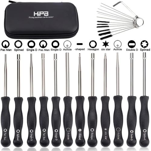 JEXNOVASHOP-Set de 12 Outils de Réglage de Carburateur Réglage Tronçonneuse Tournevis Reglage Carburateur Tronconneuse 2 Temps Tournevis Pacman/Single D pour Poulan Husq STHIL Echo Débroussailleuse