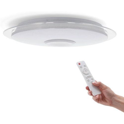Liux-Plafonnier Led Dimmable 36w,500mm,Lumière Avec Musique Changeante De Couleur Rgb+Cct,Avec Haut-Parleur,Bluetooth,Télécommande Et Application,Adapté Pour Salle De Bain,Chambre,Lm6609