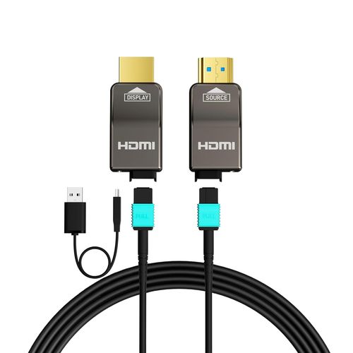 Câble Hdmi 8K 50M Détachable En Fibre Optique Pure,Armé En Acier Inoxydable,Hdmi 2.1 Ultra Haute Vitesse 48Gbps,8K@60Hz 4K@120Hz,Hdr,Earc,Compatible Avec Ps5,Xbox,Tv,Projecteur