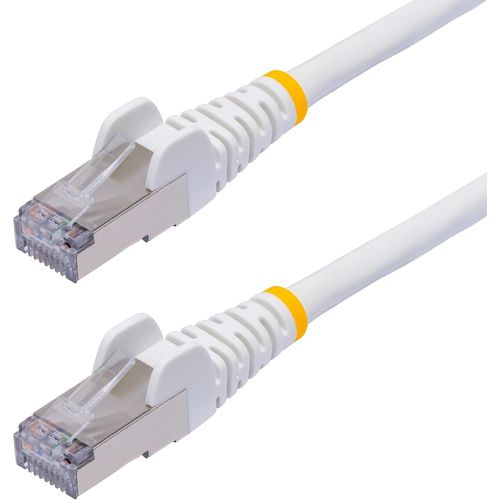 SUBZONAL-com Câble Ethernet CAT8 Blanc de 1m, RJ45 Snagless, 25G/40G, 2000MHz, 100W PoE++, S/FTP, Fil de Cuivre Pur 26AWG, LSZH, Cordon de Raccordement Réseau Blindé avec Serre-Câble