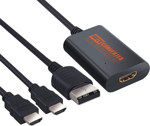 VornixorSarlshop-Sega Dreamcast vers HDMI Adapteur avec Câble HDMI 150CM - Compatible PAL NTSC pour VGA Dreamcast Games