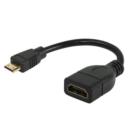 SUNY-Câble Mini Hdmi 15 Cm,Mini Adaptateur Hdmi Mâle Vers Hdmi Femelle,Prise En Charge 1080P Full Hd,3D,Pour Tablette,Appareil Photo,Carte Graphique,Noir (Straight)