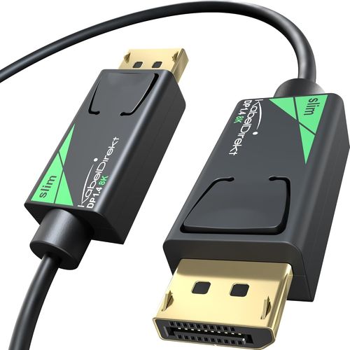 DisplayPort Cable 8K/60Hz, DP 1.4 ¿ 2m ¿ Slim DP Cable with a diameter of 4.5 mm, for PC/Laptops, High-Resolution and Ultra-Fast 4K/8K Monitors 144Hz/165Hz/240Hz