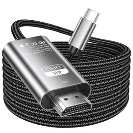 SUNY-Câble Usb C Vers Hdmi 4K @ 60 Hz,Câble Usb De Type C Vers Hdmi Thunderbolt 3/4 Compatible Avec Macbook Ipad Pro/Air Imac,Iphone 15 Pro,Samsung Galaxy S23 S22,Surface Switch,Téléphone