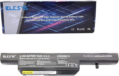 4400mAh C4500BAT-6 Batterie pour Clevo Terra Mobile 1512 1509 1511 1526 1527 1528 1547 1547p B4100M B4105 B5100M B5130M B7110 B7130 6-87-C480S-4G4 6-87-E412S-4D7 Ordinateur Portable 10.8 11.1V