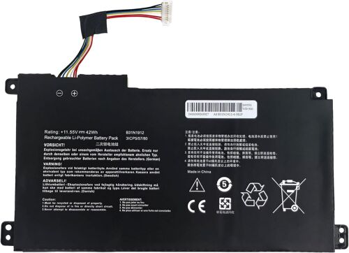 AOAL-B31N1912 C31N1912 Batterie Pour Asus Vivobook 14 E410Ma L410Ma E410Ka E510Ka E510Ma L510Ma F414Ma Ek1890Ws R429Ma R522Ma Série Laptop 0B200-03680000 0B200-03680200 [11.55V 42Wh]