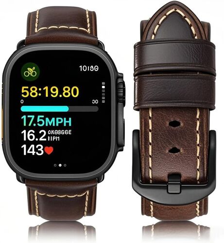 Bracelet En Cuir Pour Bracelets Apple Watch 49mm45 Mm 44 Mm 42 Mm, Bracelets En Cuir De Rechange Pour Homme Et Femme Pour Iwatch Series 8/7 6 5 4 3 2 1,Se