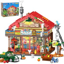 Magasin Général Country Kit De Construction Avec Lumières Pour Adultes 1709 Pcs - Kit De Construction De Maison De Boutique Vintage, Modèle D'Architecture Pour Hommes Adolescents Garçons 12+