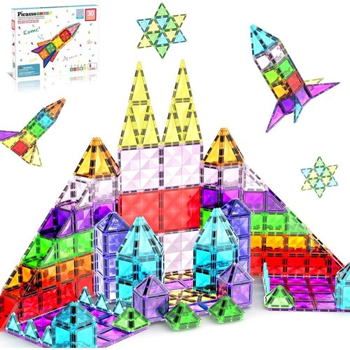 KALWL-30 Pièces Blocs De Construction Magnétiques Mini Série De Diamants Taille De Voyage Aimant Sur Le Pouce Ensemble De Jouets De Construction Kit D'Apprentissage Stem Kit Éducatif