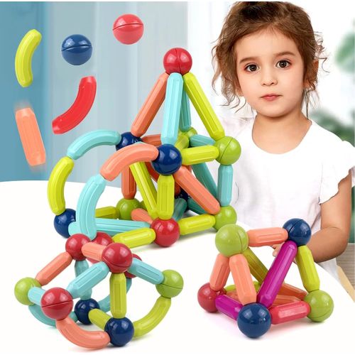 KALWL-120 Pièces Bloc Construction Magnetique Enfant Montessori 3Ans 4Ans 5Ans 6Ans 7Ans Jeu De Construction Magnétique Montessori Jeux Aimanté Enfant Magnetix Jouet Petit Montessori Jouet Enfant