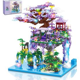 Mini Blocs De Construction, 4574 Pcs Arbre Maison Construire Bloc Avec Led Lumière, Ensemble Construction D'Architecture Chinoise, Construction Cabane Arbres Plantes Blocs, Cadeaux Noël Pour Enfant
