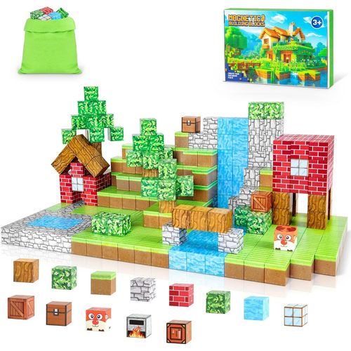 KALWL-54 Pièces Blocs De Construction Magnétiquesconstruire Un Monde D'Aimants De Minejouet Montessori À Partir De 3 Anscadeau Pour Enfant