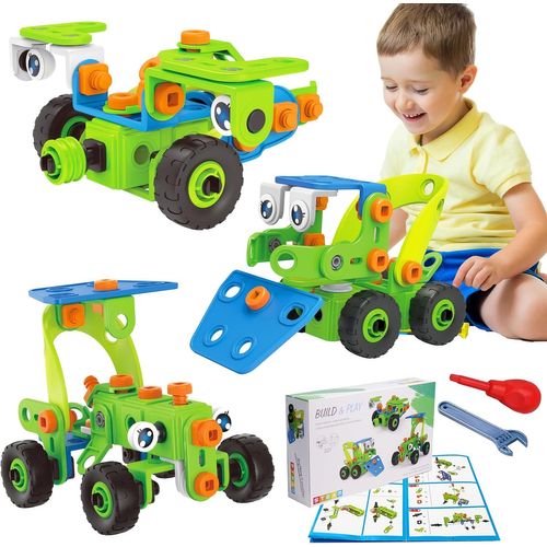 lbgwp60-Blocs De Construction Jouet Enfant 5 Ans Garçon, 3-En-1 Jeu De Construction Cadeaux Pour Garçons De 3 4 5 6 7 8+ Ans, Jouet Stem De Bâtiment Interactif Jouets Cadeau Pour Enfants.