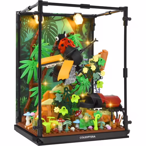 Bloc De Construction Insectes Avec Lumière Led, Jouet De Construction Animaux, Figurines Animaux, Cadeau Pour Enfants Garçons Filles 8 9 10 11 12+ Ans (552+ Pieces)