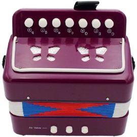 TDRFL-Instruments À Clavier Accordéon Jouet Bouton Pour Enfants Avec 7 Touches Aiguës,3 Valves D'Air,Dragonne,Jouet Musical Pour Débutants,Violette