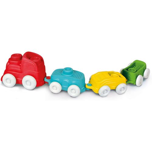 ChenQuanSarl-Train Sensoriel Clemmy Dès 6 Mois - Premières Briques Jouet - Jeu De Construction - Bloc Souple Bébé - Jouet Éveil - Développe La Motricité Fine De Bébé - Fabriqué En Italie