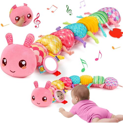 TDRFL-Jouet Bebe 0-3 6 Mois Jouet En Peluche Chenille Musicale Bebe Jouet Sensoriel Montessori Jouet Bebe Eveil 0-3 0-6 Mois Cadeau Naissance Fille Bébé
