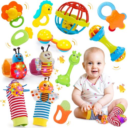 Tdrfl-Jouet Bebe 0 3 6 9 12 Mois,Hochet Bebe 0-12 Mois Jeux Eveil Bebe 0-6-9 Mois Jouet Bébé Cadeau 0-6-9 Mois Fille Garçon Jeux Bebe 0-6 Mois Montessori Jeux Bébé 0-12 Mois Jouet Nouveau Né Garçon F