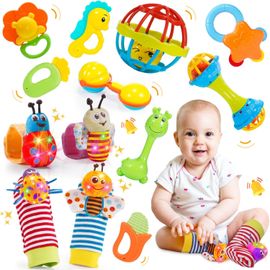 Tdrfl-Jouet Bebe 0 3 6 9 12 Mois,Hochet Bebe 0-12 Mois Jeux Eveil Bebe 0-6-9 Mois Jouet Bébé Cadeau 0-6-9 Mois Fille Garçon Jeux Bebe 0-6 Mois Montessori Jeux Bébé 0-12 Mois Jouet Nouveau Né Garçon F