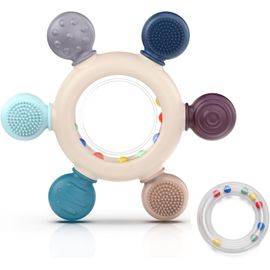 Anneau De Dentition Pour Bébé,Hochets De Dentition En Silicone Jouet De Dentition,Accessoires D'allaitement Sans Bpa Pour Bébés De 3-6 6-12 Mois Autistes,Cadeaux Pour Enfant.[H9]