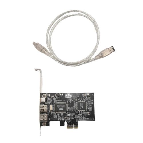 Carte contrôleur PCI Express x1 PCI-E FireWire 1394a IEEE1394 3 ports pour ordinateur de bureau