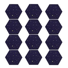Paquet de 12 panneaux acoustiques hexagonaux ciel étoilés,rembourrage d'insonorisation,panneau insonorisant pour Studio A