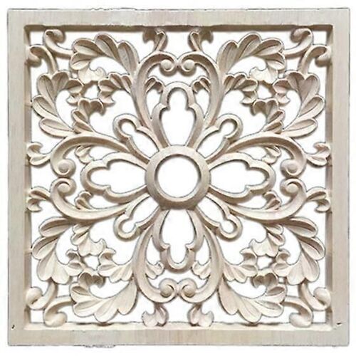 1X Caoutchouc Bois Sculpté Floral Sticker Artisanat Onlay Applique Meubles DIY Decor #F : 20 * 20cm