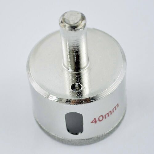 SODIAL(R) Pointe diamantée Enduite 40mm Verre Trou Scie Cutter Bit