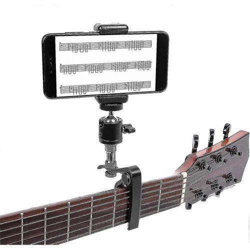 Support De Téléphone De Guitare,Support De Téléphone Portable De Guitare En Métal,Capo De Guitare En Métal,Support De Téléphone Applicable Pour Guitare,Guitare Électrique,Basse,Accessoires De Uk