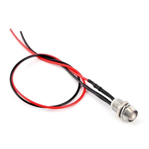 4 Pcs 12v 8mm LED Panneau Pilote Tableau De Bord Témoin Lumineux Indicateur Lampe Voiture Van Blanc