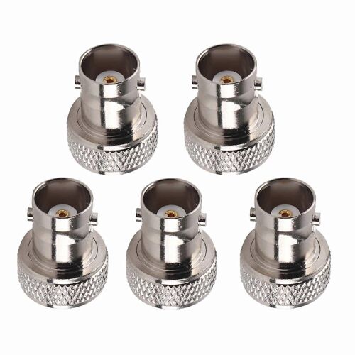 5 Pcs Adaptateur Coaxial Nickelé En Laiton Contact BNC Femelle vers SMA Femelle RF Connecteur