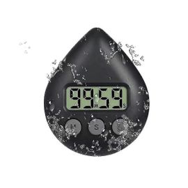 Minuterie de douche silencieuse, sans tic-tac, à piles, numérique, étanche, petite taille, mignonne, noire G