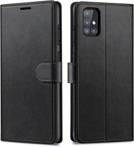 acdsgd-Coque pour Samsung Galaxy A71, Premium en Cuir PU,Emplacements CartesFermeture Magnétique Antichoc Housse en Cuir Etui de Protection pour Samsung A71 -Noir