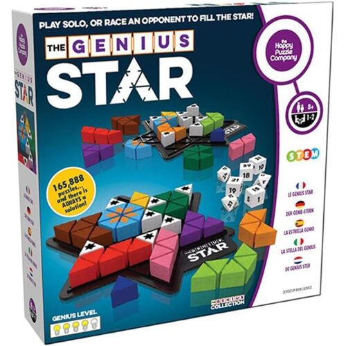 PLAY-The Happy Puzzle Company-The Genius Star-Brainstorming Éducatif-Jeu De Stratégie Et Renforcement Des Compétences-8 Ans +-1 Ou 2 Joueurs-Multilingue-Sghp 002