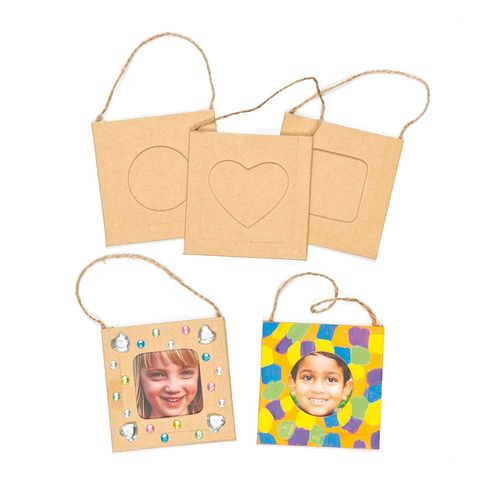 Mini Cadres De Photo À Décorer Et Suspendre (Lot De 12)- Idéal Comme Cadeau À Offrir E7573 Marron