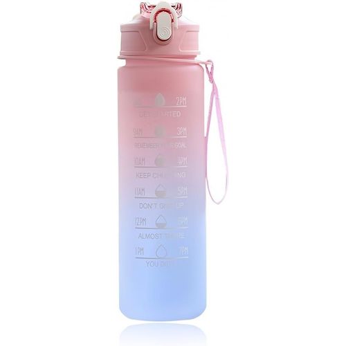 Bouteille D'eau,Gourde Sport 750 Ml,Étanche Et ,Gourde Graduée Pour 1 Journee,Bouteille D'eau Avec Marqueur De Temps,Pour Le Fitness,La Gym Et Les Sports De Plein Air