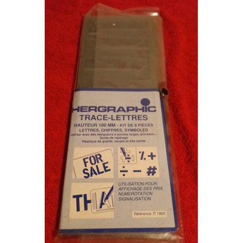 Hergraphic Traces lettres Kit 8 pièces grandes tailles Alphabet 100mm
