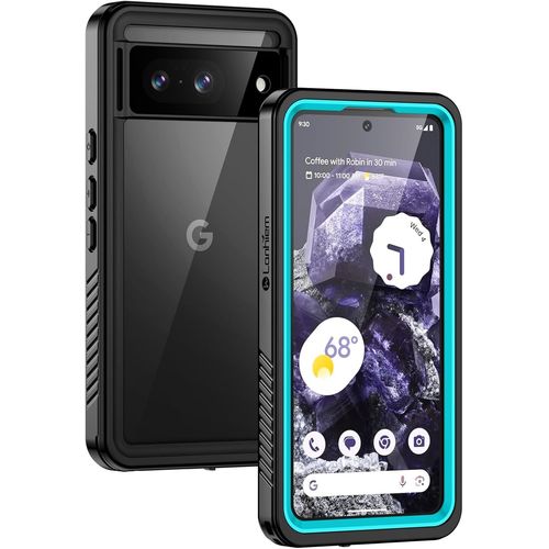 CAUC-Coque Google Pixel 8 Étanche - Antichoc Incassable 360 degrés Intégrale [avec Protection Écran+Camera] IP68 Waterproof Militaire Chantier Antipoussière Pochette Étanche pour Pixel 8 - Bleu