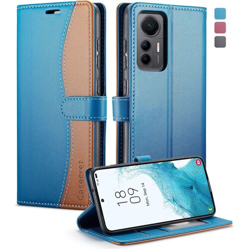 KAL-Coque Pour Xiaomi 13 Lite Housse En Cuir Avec Magnetique Etui Rfid Blocage Protection Pochette Porte Cartes Portefeuille Mince Wallet Case - Bleu Et Brun