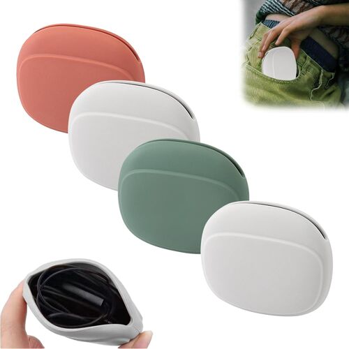acdsgd-4 Pièces Kit de Rangement, Pochette Silicone Souple pour Casque, Étui pour Câble et Chargeur, Mini Boîte à Clés pour Écouteurs Filaire, Câble USB, Petits Objets