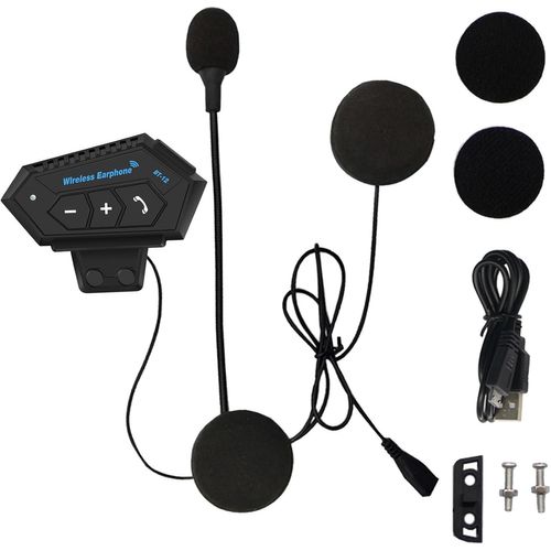Hbgv-Bt12 Bluetooth Casque, Kit Intercom Parleurs-Haut, Accessoires Casque Moto Avec Appels Main Libre Et Fonction Bruit Réduction,Écouteur Sans-Fil Pour Scooter, Vélo, Ski, Équitation, Escalade, Cyc