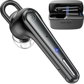 Oreillette Bluetooth Sans Fil V5.1 Avec 50 Heures D'autonomie, Kit Main Libre Ultra-Léger Avec Annulation Du Microphone Enc, Connexion À Deux Appareils Pour Conduite/Affaires