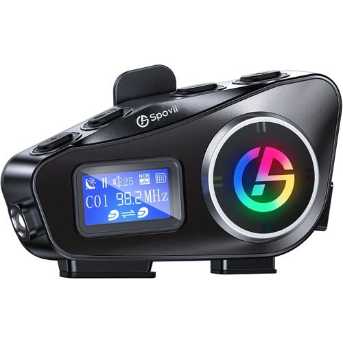 C1 Kit Bluetooth Casque Moto, Intercom Moto De 500 M Avec Partage De Musique, Radio Fm, Emplacement Pour Carte Micro Sd, Batterie De 1000mah