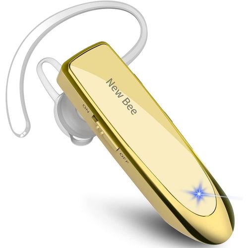 Hbgv-New Bee Oreillette Bluetooth V5.0 Main Libre Avec Technologie De Capture De Voix Claire - Kit Invisible Pour Iphone Samsung Huawei Sony, Etc - (D'or)