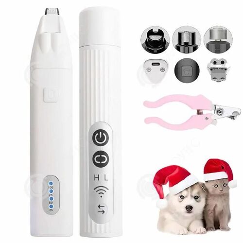Inn Rasoir Pour Animaux Sans Fil 2 En 1 500mah Avec Lumière Led Et Coupe-Ongles Tondeuse Pour Animaux Lime À Ongles Pour Chien Chat 
