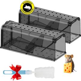 Kalanka-Piege A Rat/2er Set/Piège Rat/Réutilisable/Avec Brosse De Nettoyage/Fournit L'eau Et De La Nourriture/Pour L'extérieur Et L'intérieur